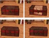 Vintage Metal Lock Wooden Storage Boxes Traditional Chinese Retro Treasure Chest Classic Desktop Jewelry Display Case268H