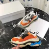 Triple s Men Chunky Sneaker Dad Skor Casual Skor Triple s tränare med genomskinliga sålar, låda, dammväska