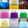 Hem textilier bröllopsfest tulle tutu bord kjol födelsedag baby shower bröllop bord dekorationer DIY Craft 4PCs