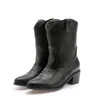 TAMANHO 33 DA para 42 a 49 de vaqueiro elegante couro impressão PU meados botas de bezerro preto castanhos desenhador botas atraente sapatas do desenhador tradingbear