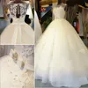 2020 Nuevas apliques Ball Ball vestido de boda Ilusión Cuello Cuello Tren Vestidos nupciales Vestidos de Noiva