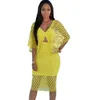 Abiti casual Sexy Nightclub Summer Cape Dress V Neck Maniche Night Party Slim Curve Lady Women Dresses1