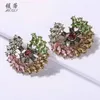 Wholesale- diamonds dangle earrings for women colorful crystal charm ear studs luxury fashion chandelier earring engagement wedding jewelry