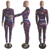 Projektant Damskie Odzież Długie Rękaw Stroje Dwuczęściowe Zestaw Jogging Sport Suit Bluza Tight Sport Suit Caidigan Zipper Garnitur KLW0932