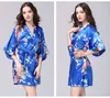 Floral Kimono Pyjams Summer Girls Lady Nightdress 12 Styles Silk Sleepwear Women Night Gown Vneck PJMS3936045