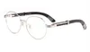 Groothandel-2019 Merk Designer Black Buffalo Horn Bril Mannen Ronde Cirkel Lenzen Houten Frame Brillen Damesrandloze Zonnebril Met Boxse