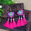 Yunnan Ethnic Earrings Handmade Original Ladies Short Tassel Embroidered Earrings Whole4019850を売る景色の良いスポット