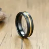 Punk Vintage Black Gold Black Color 316L roestvrijstalen geborstelde ring voor de mens wonan