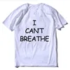 Brev Skriv ut Casual T-shirt Jag kan inte andas T Shirt Sommar Casual Tee Jag kan inte andas bomull T-shirt 7 färger