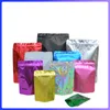 FedEx 10 Farben Resealable Mylar Taschen Up Stand Riechen Proof Taschen 2 Seiten farbige Nahrungsmittelspeicher Kunststoff Verpackungsbeutel