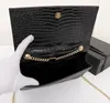 Bolsa feminina bolsa de designer de luxo bolsas kate padrão de crocodilo bolsa de ombro corrente de couro real bolsa de borla de alta qualidade 24 cm