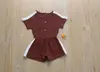 Kids Designer Kleding Baby Patchwork Jumpsuits Jongens Meisjes Korte Mouw Rompertjes Casual Bodysuit Shorts Kind Onesies Nachtkleding Payamas YP489