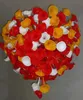 꽃은 100 % 입 무라노 유리 조명 샹들리에 예술 트럼펫 꽃 디자인 유리 램프 베네 치안 유리 펜던트 조명 풍선 샹들리에