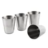 Edelstahl Tumbler Abdeckung Becher Sets 30ML Tragbare Camping Wandern Falten Tee Kaffee Bier Tasse 4 Teile/satz