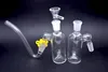 high quality mini Glass Bong Ash Catchers 14mm 14.4mm with Glass Straw Tube J-Hook Adapter Plastic Keck Clips for Water Pipes