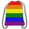 Gökkuşağı Drawstring Sırt Çantası Gurur Eşcinsel Pembe LGBT Bag Spor Hediyesi Özelleştir 35x45cm Polyester Dijital Baskı Yürüyüş Plajı Wome230R