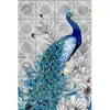 Peacock 5D DIY Częściowe Diamentowe obrazy Mozaika Diament Haft Zwierząt Cross Stitch Craft Prezent Ściana Dekoracja Domowa Dekoracja Robótki