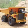 HN540 6 Channels RC Mine Dump Truck& Tipper Toy, Diecast Alloy 1:16 Big Size Engineering Vehicle, Turn Light, for Xmas Kid Birthday Gift,2-1