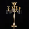 Novo estilo de mesa top flor tigela de cristal suporte de vela 5 braços candelabros peças centrais do casamento para o centro de mesa decor00091