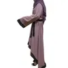 イブニングアバヤマキジドレスイスラム教徒の女性ドバイスタイルの女性オープンフロントカフンアバヤイスラム教徒のカーディガンjilbabレースガウンドレスZ411