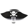 Unisex halloween pirate skalle tryck kapten hatt kostym tillbehör karibisk skalle hatt fru kvinnans parti party rekvisita hatt cos214c