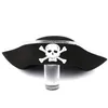 Unisex halloween pirate skalle tryck kapten hatt kostym tillbehör karibisk skalle hatt fru kvinnors party party rekvisita hatt cos285q