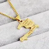 Punk Map Letter Pendants Necklace For Women Men Gold Plated Jewelry Party Club Decor With Chain