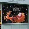 Boże Narodzenie Czerwony Kreskówka Santa Claus Elk Glass Naklejki Wymienny Naklejka