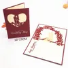 Valentine Day Wedding Cards Inbjudningar Delikatess Gift Handgjorda kreativa 3D -kort Up Gift Anpassningsbara 10x15cm DHL