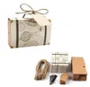 Mini Corcase Favor Box Box Gift Gift Bag Vintage Kraft with tags burlap twine for wedding travel party bridal dewer de5914062