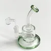 Mini plates-formes huile Dab plate-forme en ligne Perc narguilés conduites d'eau 14mm Joint femelle avec 4mm Quartz Banger 5mm d'épaisseur Bong en verre Bongs