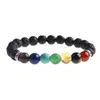 Pulsera de piedra volcánica natural Siete colores Hombres y mujeres Moda Popular Aceite esencial Difusión Joyería de mano