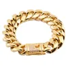 8mm10mm12mm14mm16mm18mm Mens 14K Gold Plated Stainless Steel Bracelets High Polished Miami Cuban Link Punk Curb Gold Bracelet9017135