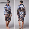 Dragon Robe de nuit Homme Homme Plus Size Hommes Peignoir Faux satin de soie chemise de nuit Kimono Homme Home Wear pour les hommes SY109 # 10