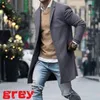 Erkek Yün 2022 Kış Sıcak Erkekler Sokak Uzun Ceketleri Ceket Cepleri Şık Palto Plus Boyut M-3XL 5 Renk için