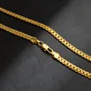 20 tum lyxmode figaro länk kedja halsband kvinnor herr smycken 18k real guld pläterad hip-hop-kedja halsband hela306j