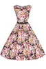 Retro Women Floral Printed Summer Beach Party Dresses 50's Short A Line Sleeveless Crew Neck Mini Holiday Vestidos Cheap In Stock FS0083