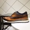 Luxusdesigner Fashion Herren Kleiderschuhe echte Leder flache formale Schuhe Erbsen Casual Shoess Trainingschuhe Sneaker Größe 10