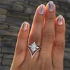 Gem Diamond Ring Crown Hexagonal Crystal Rings Engagement Wedding Ring Women Fashion Jewelry Will and Sandy Gift