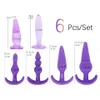 Domi 6pcs / set New Booty Beads Ball Anal Sex Toy Vuxen Butt Plug Silicone Anal Plug Lot Sexleksaker C18112701