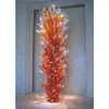 Luxury Hotel Floor Lamps Decorative Orange Plant Tree for Christmas Hand Blown Ground Lobby Art Glass Sculpture