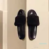 Venta caliente-Zapatos Zapatillas de mujer Sandalias de interior Niñas Desgastes de moda Rosa Negro Blanco Gris Diapositivas de piel Sin caja Alta calidad