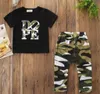 Baby meisje kleding gestreepte zomer pakken kinderen camo raster kleding sets brief print ananas tops broek pakken mode boutique outfits C4917