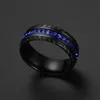 Blauwe diamant zwart band ring band mode-sieraden vrouwen bruiloft verlovingsringen cadeau 080499