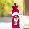 Christmas Decoration For Wine Bottle Case Pouch Cartoon Burlap Storage Bag Gifts Wrap Xmas Decor XD20369