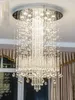 Nowy styl Crystal Stairway Sufit Lights Nowoczesne Villa Chandelier Oświetlenie GU10 LED Luksusowy Luksusowy Wiszący Światło Myy