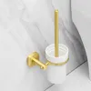 Ensemble d'accessoires de bain, accessoires de salle de bains en aluminium, porte-serviettes, porte-papier, étagère d'angle, brosse de toilette, crochet, matériel Gold5342501