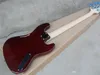 Wino Red 5-String Left Hand Electric Bass Gitara z Resewood Fretboard, Chrome Hardware, można dostosować