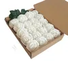 Sztuczne kwiaty 20pcs ciemnoczerwone fałszywe róże na DIY Wedding Bukiety Centerpieces