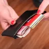 Men Women Leather Mini Wallet Solid Color Simply Coin Key Pocket Wallets Leather Card Coin Storage Purse Durable Unisex Wallet VT1593